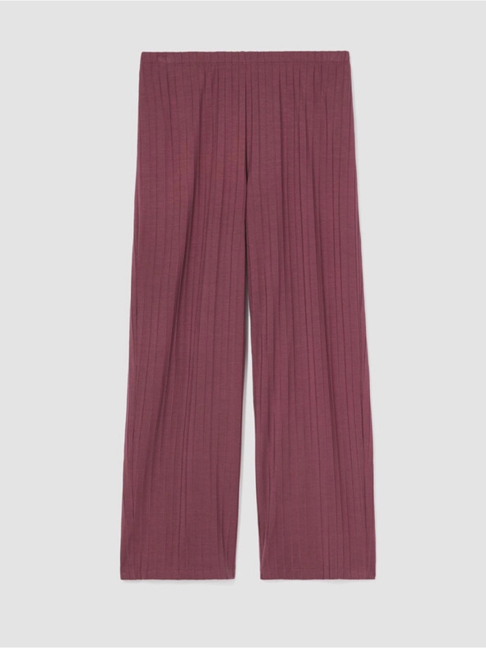 NWT Eileen Fisher Washable Stretch Rib Straight Pant Easy Fit Ankle Fig Mauve M